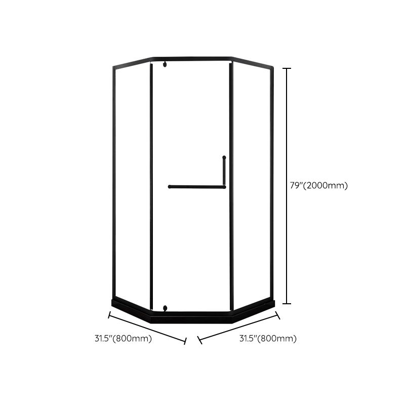 Modern Shower Stall Black Clear Glass Corner Door Handle Shower Enclosure Clearhalo 'Bathroom Remodel & Bathroom Fixtures' 'Home Improvement' 'home_improvement' 'home_improvement_shower_stalls_enclosures' 'Shower Stalls & Enclosures' 'shower_stalls_enclosures' 'Showers & Bathtubs' 1200x1200_8d0e31e6-db3b-44de-be45-1c577d77f457