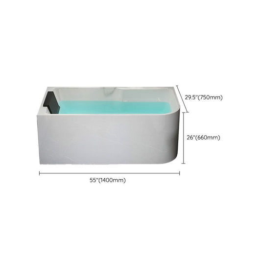 Modern White Rectangle Acrylic Bathtub Back to Wall with Drain Bath Tub Clearhalo 'Bathroom Remodel & Bathroom Fixtures' 'Bathtubs' 'Home Improvement' 'home_improvement' 'home_improvement_bathtubs' 'Showers & Bathtubs' 1200x1200_8d10f74a-7718-4321-a107-fe135bf47a67