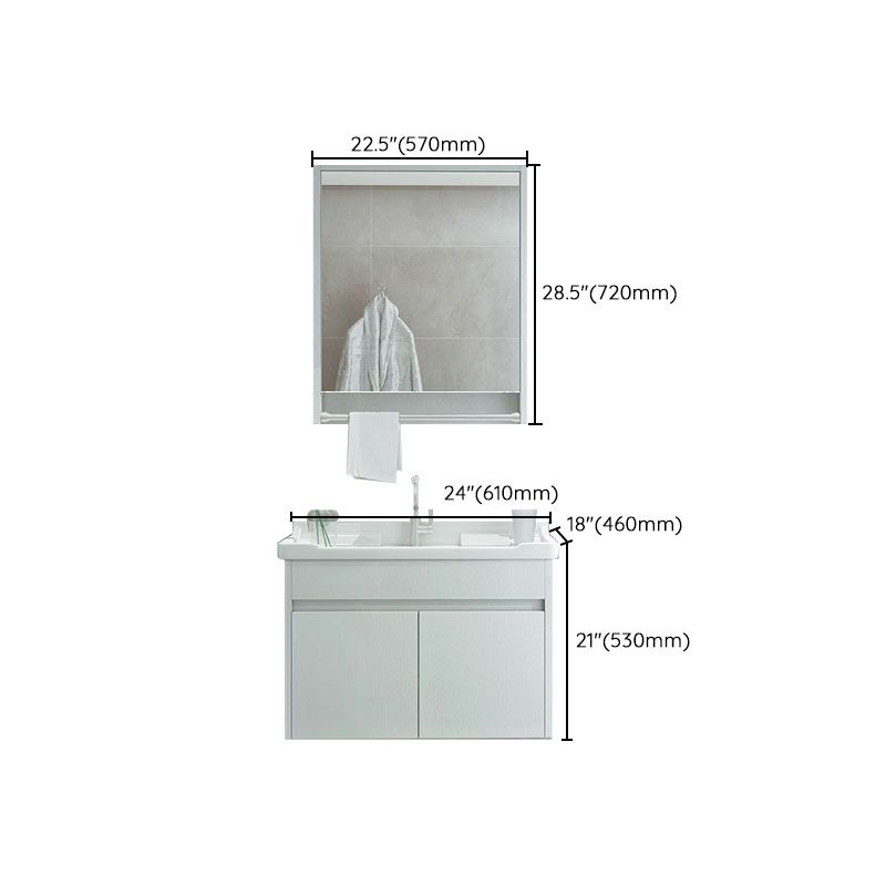 Modern Wall Mount Sink Vanity with Mirror Single Sink for Bathroom Clearhalo 'Bathroom Remodel & Bathroom Fixtures' 'Bathroom Vanities' 'bathroom_vanities' 'Home Improvement' 'home_improvement' 'home_improvement_bathroom_vanities' 1200x1200_8d11c927-bbd7-4018-a3f0-b07af5441776