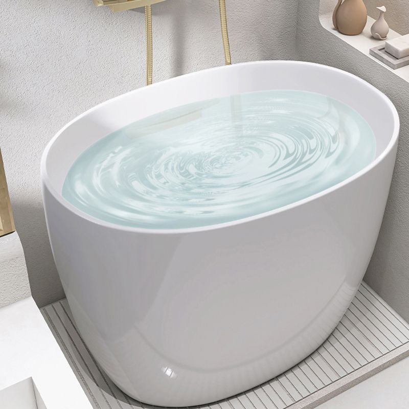 Modern Ellipse Acrylic White Bathtub Back to Wall with Drain Bath Tub Clearhalo 'Bathroom Remodel & Bathroom Fixtures' 'Bathtubs' 'Home Improvement' 'home_improvement' 'home_improvement_bathtubs' 'Showers & Bathtubs' 1200x1200_8d159b17-7d71-48fd-8a35-1a790e01af78