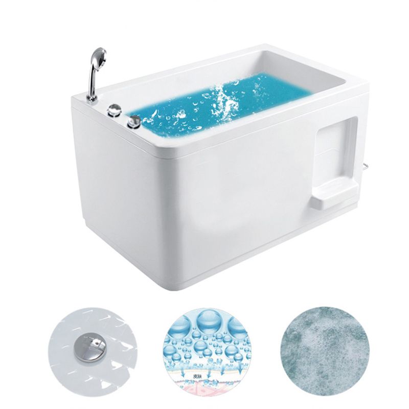 Small Tub Modern Soaking White Acrylic Bathroom Back to Wall Bathtub Clearhalo 'Bathroom Remodel & Bathroom Fixtures' 'Bathtubs' 'Home Improvement' 'home_improvement' 'home_improvement_bathtubs' 'Showers & Bathtubs' 1200x1200_8d18af4f-d402-4d6c-a901-66467c50559f