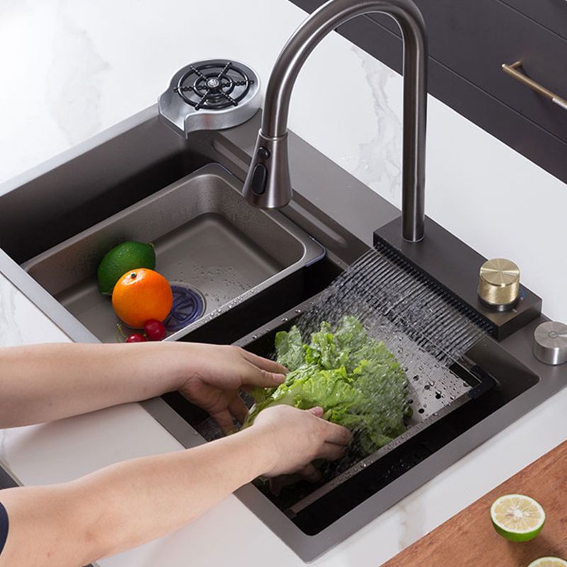 Modern Kitchen Sink Stainless Rectangular Faucet Kitchen Sink Clearhalo 'Home Improvement' 'home_improvement' 'home_improvement_kitchen_sinks' 'Kitchen Remodel & Kitchen Fixtures' 'Kitchen Sinks & Faucet Components' 'Kitchen Sinks' 'kitchen_sinks' 1200x1200_8d44ff6d-345f-4e0a-83b4-d42e16d325cf