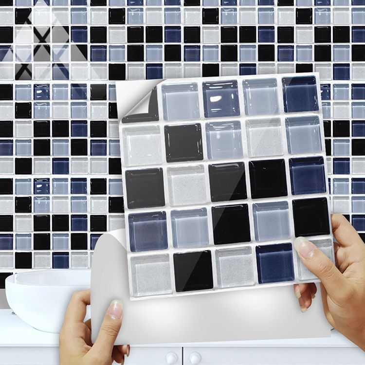 Square Peel and Stick Tiles Grid Mosaic Tile Indoor Wallpaper Clearhalo 'Flooring 'Home Improvement' 'home_improvement' 'home_improvement_peel_stick_blacksplash' 'Peel & Stick Backsplash Tile' 'peel_stick_blacksplash' 'Walls & Ceilings' Walls and Ceiling' 1200x1200_8d49766e-529b-4ced-989a-12ebaa0f38a5