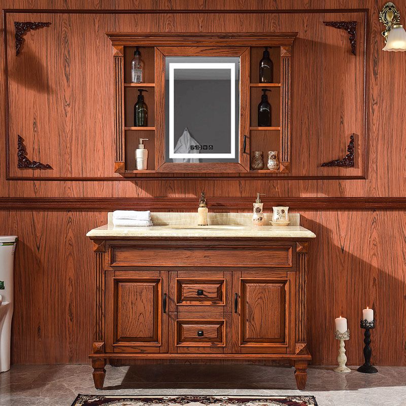 Freestanding Mirror Included Bathroom Sink Vanity with Sink Faucet Clearhalo 'Bathroom Remodel & Bathroom Fixtures' 'Bathroom Vanities' 'bathroom_vanities' 'Home Improvement' 'home_improvement' 'home_improvement_bathroom_vanities' 1200x1200_8d74952c-bdc8-43e4-99e7-32328e055da3