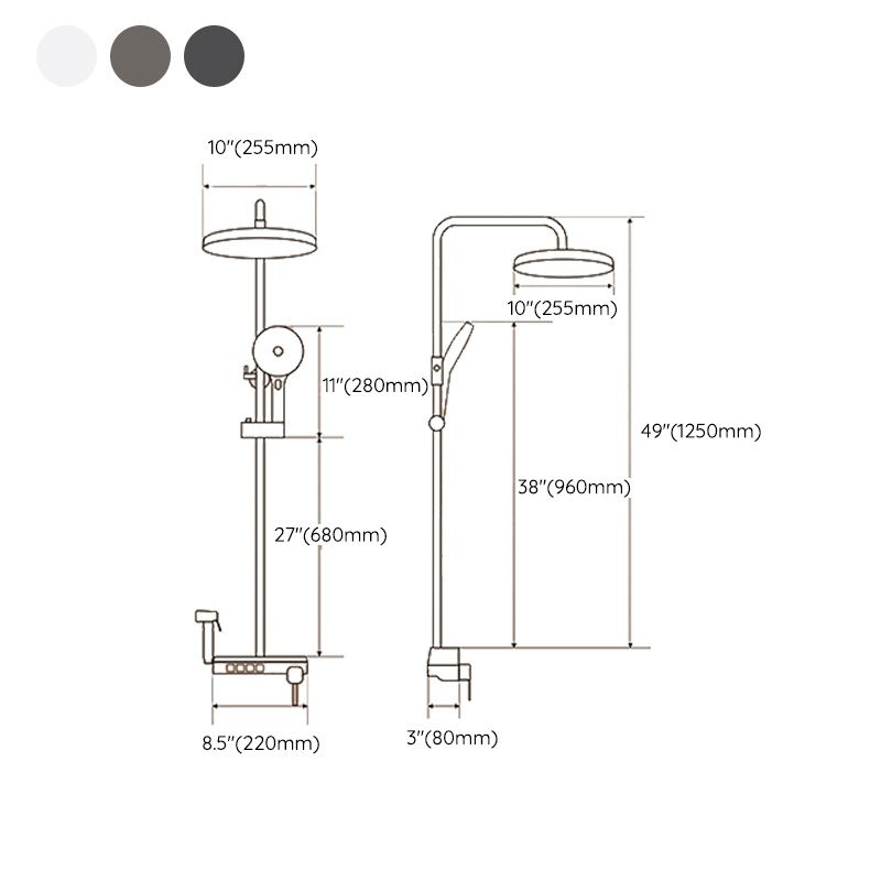 Modern Shower Trim Adjustable Spray Pattern Wall Mounted Shower Combo Clearhalo 'Bathroom Remodel & Bathroom Fixtures' 'Home Improvement' 'home_improvement' 'home_improvement_shower_faucets' 'Shower Faucets & Systems' 'shower_faucets' 'Showers & Bathtubs Plumbing' 'Showers & Bathtubs' 1200x1200_8dbee306-9d03-48dc-8495-d955255b050f