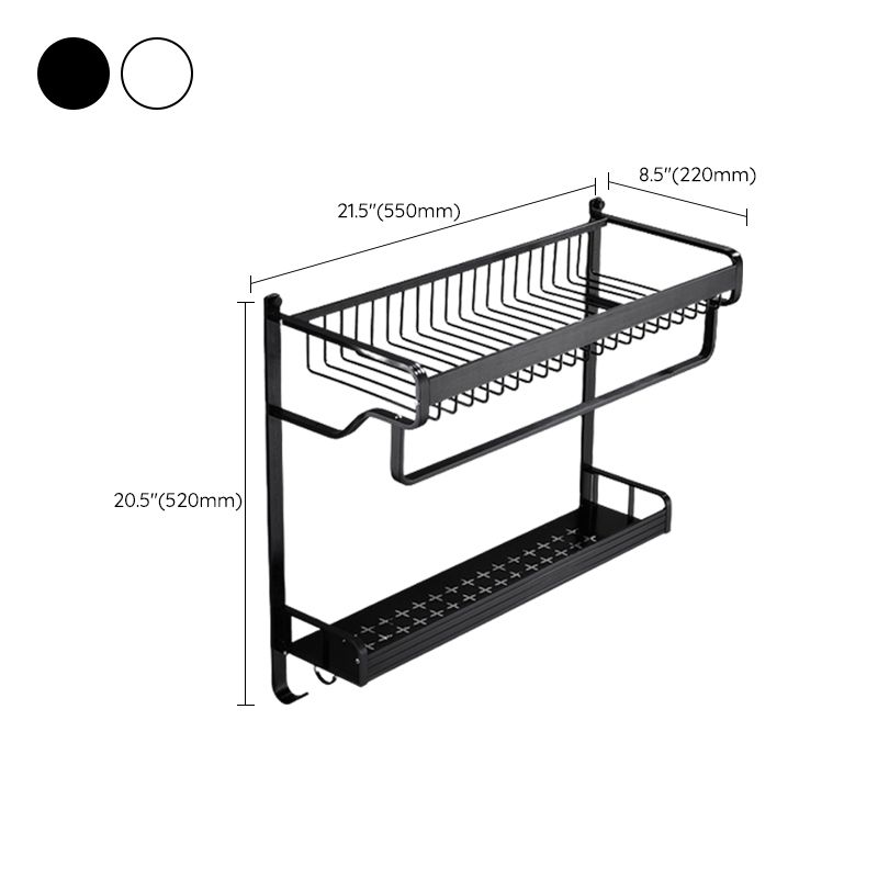 Black / Sliver Bathroom Accessory Aluminum Hardware Set Bath Shelf Clearhalo 'Bathroom Hardware Sets' 'Bathroom Hardware' 'Bathroom Remodel & Bathroom Fixtures' 'bathroom_hardware_sets' 'Home Improvement' 'home_improvement' 'home_improvement_bathroom_hardware_sets' 1200x1200_8dc7f164-a3b3-4e3a-8899-1e353afce92f