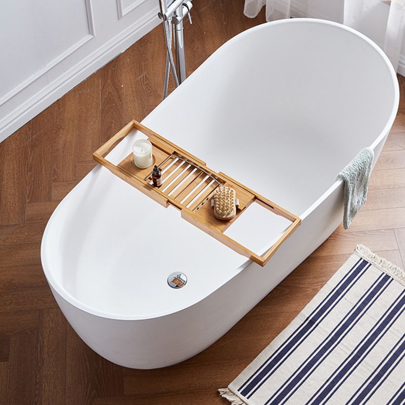 Modern Stone Freestanding Oval Tub Soaking 25.2-inch Tall White Bathtub(Board not Include) Clearhalo 'Bathroom Remodel & Bathroom Fixtures' 'Bathtubs' 'Home Improvement' 'home_improvement' 'home_improvement_bathtubs' 'Showers & Bathtubs' 1200x1200_8df0df2a-5856-4573-9d4e-e57c92ad1574