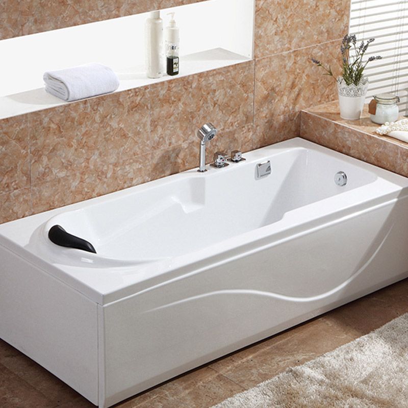 Modern White Acrylic Bathtub Rectangle Freestand Soaking Bathtub with Drain Bath Tub Clearhalo 'Bathroom Remodel & Bathroom Fixtures' 'Bathtubs' 'Home Improvement' 'home_improvement' 'home_improvement_bathtubs' 'Showers & Bathtubs' 1200x1200_8e021ca1-b55b-49fd-a62e-0e71c16e9049