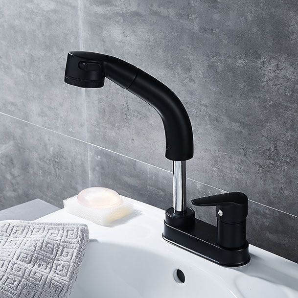 Modern Vessel Sink Bathroom Faucet Swivel Spout 2 Hole Faucets with Pull down Sprayer Clearhalo 'bathroom_sink_faucets' 'Conjunta de Baño y Conjunta de Grifo' 'Coronamiento de Baño y Dispositivo de Baño' 'Grifo del lavabo del baño' 'Hogar' 'home_improvement' 'home_improvement_bathroom_sink_faucets' 'Mejoras para el hogar' 1200x1200_8e1c5ab7-1019-434f-a0af-a881c555e3ba