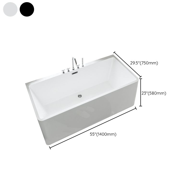 Rectangular Freestanding Back to Wall Bathtub Modern Acrylic-Fiberglass Bath Tub Clearhalo 'Bathroom Remodel & Bathroom Fixtures' 'Bathtubs' 'Home Improvement' 'home_improvement' 'home_improvement_bathtubs' 'Showers & Bathtubs' 1200x1200_8e1d4cb0-de1a-4604-b6ad-277da3db7cb0