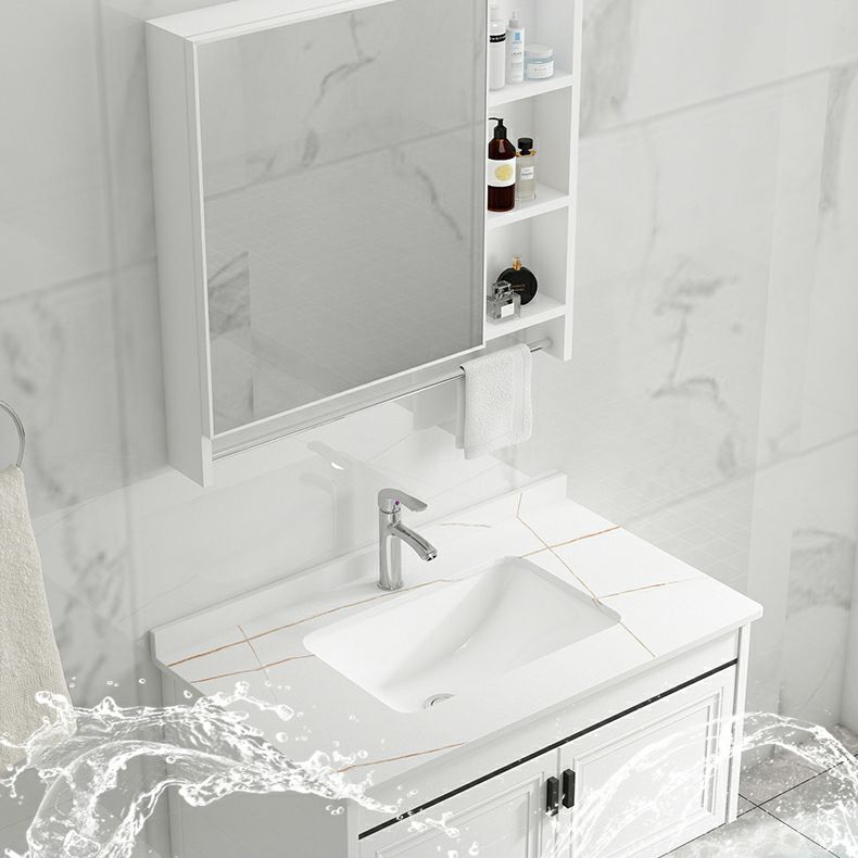White Modern Single-Sink Wall Mount Open Console with Sink Set Clearhalo 'Bathroom Remodel & Bathroom Fixtures' 'Bathroom Vanities' 'bathroom_vanities' 'Home Improvement' 'home_improvement' 'home_improvement_bathroom_vanities' 1200x1200_8e26c4e4-6cd3-4a64-8040-cbb99977ec9f