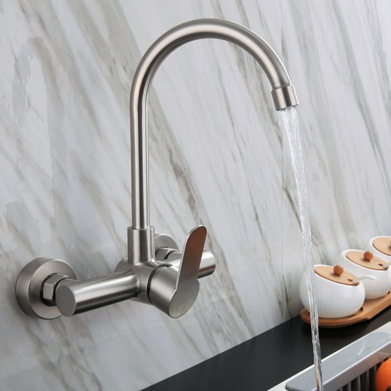 Contemporary 2-Function Kitchen Faucet 1-Handle Faucet with Stainless Steel Clearhalo 'Home Improvement' 'home_improvement' 'home_improvement_kitchen_faucets' 'Kitchen Faucets' 'Kitchen Remodel & Kitchen Fixtures' 'Kitchen Sinks & Faucet Components' 'kitchen_faucets' 1200x1200_8e2f9b77-6eca-4ec6-b99d-f0374513aec6