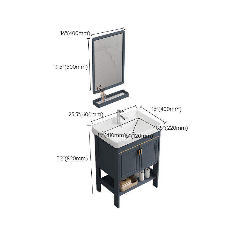 Metal Frame Vanity Shelving Included Single Sink Freestanding Bathroom Vanity Clearhalo 'Bathroom Remodel & Bathroom Fixtures' 'Bathroom Vanities' 'bathroom_vanities' 'Home Improvement' 'home_improvement' 'home_improvement_bathroom_vanities' 1200x1200_8e32b005-cf9a-4bb6-8a76-b99d51a8c841