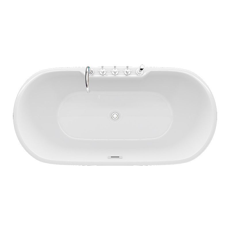 Matte Finish Acrylic Freestanding Tub Contemporary Oval Bathtub Clearhalo 'Bathroom Remodel & Bathroom Fixtures' 'Bathtubs' 'Home Improvement' 'home_improvement' 'home_improvement_bathtubs' 'Showers & Bathtubs' 1200x1200_8e448a86-d2b9-4065-a390-4e559b0b5554