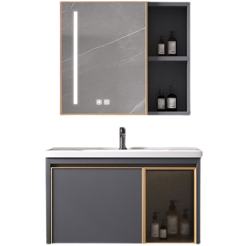 Glam Rectangular Bath Vanity Black Metal Base Single-Sink Bathroom Vanity Clearhalo 'Bathroom Remodel & Bathroom Fixtures' 'Bathroom Vanities' 'bathroom_vanities' 'Home Improvement' 'home_improvement' 'home_improvement_bathroom_vanities' 1200x1200_8ea24eeb-8742-4ddb-9aa8-226095c94eab