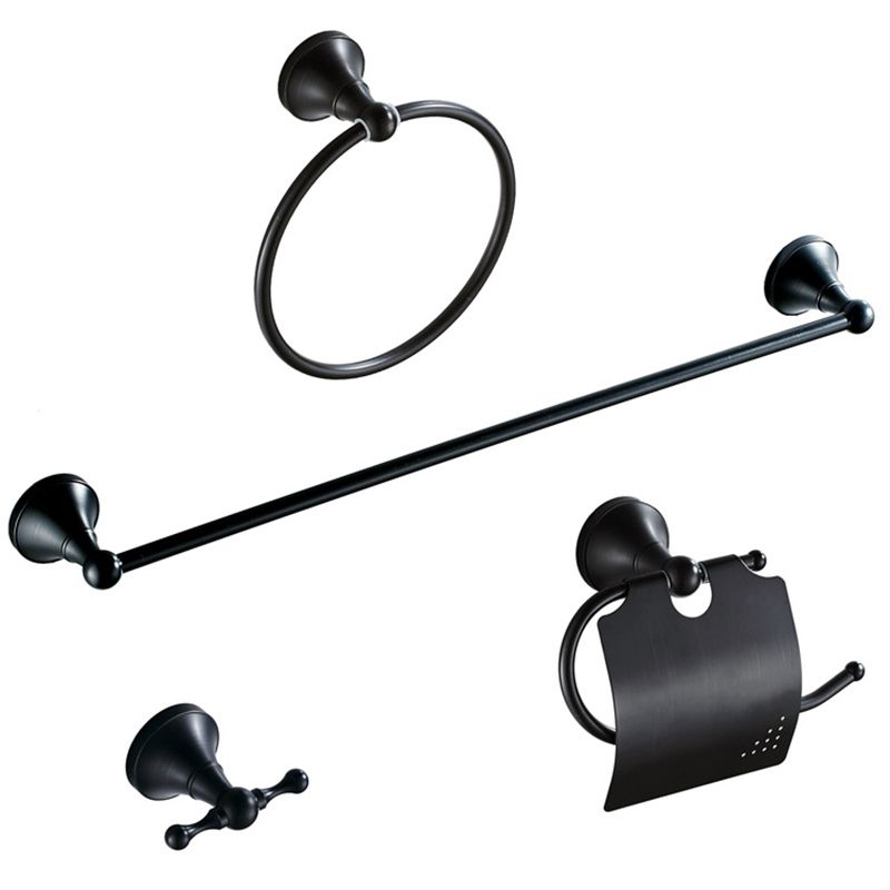 Metal Bathroom Set 4-piece Traditional Style Black Bathroom Hardware Set Clearhalo 'Bathroom Hardware Sets' 'Bathroom Hardware' 'Bathroom Remodel & Bathroom Fixtures' 'bathroom_hardware_sets' 'Home Improvement' 'home_improvement' 'home_improvement_bathroom_hardware_sets' 1200x1200_8ebdf60b-2ee6-4762-b90a-b5914aff1787