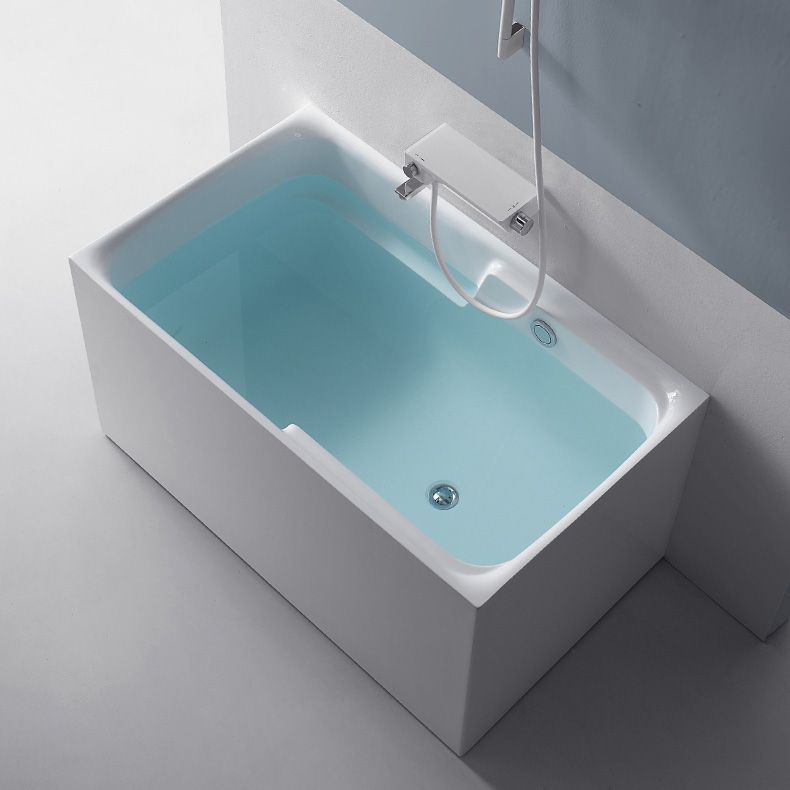 White Acrylic Soaking Bathtub Bathroom Rectangular Modern Bath Tub Clearhalo 'Bathroom Remodel & Bathroom Fixtures' 'Bathtubs' 'Home Improvement' 'home_improvement' 'home_improvement_bathtubs' 'Showers & Bathtubs' 1200x1200_8ed675df-36fb-4792-9034-4f737aabad66