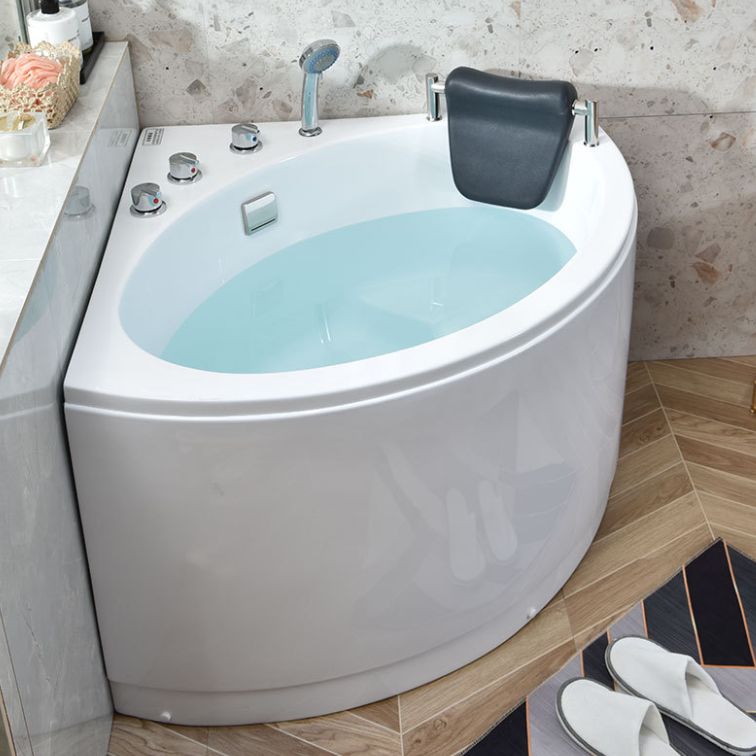 Back to Wall Soaking Bathtub Modern Antique Finish Corner Bath Tub Clearhalo 'Bathroom Remodel & Bathroom Fixtures' 'Bathtubs' 'Home Improvement' 'home_improvement' 'home_improvement_bathtubs' 'Showers & Bathtubs' 1200x1200_8efcc506-5fde-4c89-b908-6437c4664b4f