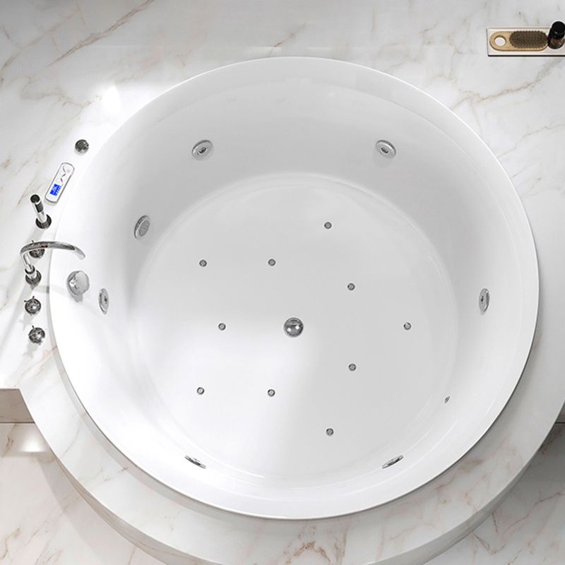 Drop-in Acrylic Round Bathtub Modern Air/ Whirlpool Bathtub in White Clearhalo 'Bathroom Remodel & Bathroom Fixtures' 'Bathtubs' 'Home Improvement' 'home_improvement' 'home_improvement_bathtubs' 'Showers & Bathtubs' 1200x1200_8f2c72fa-58cc-40ee-9041-2e56fbe4cf85