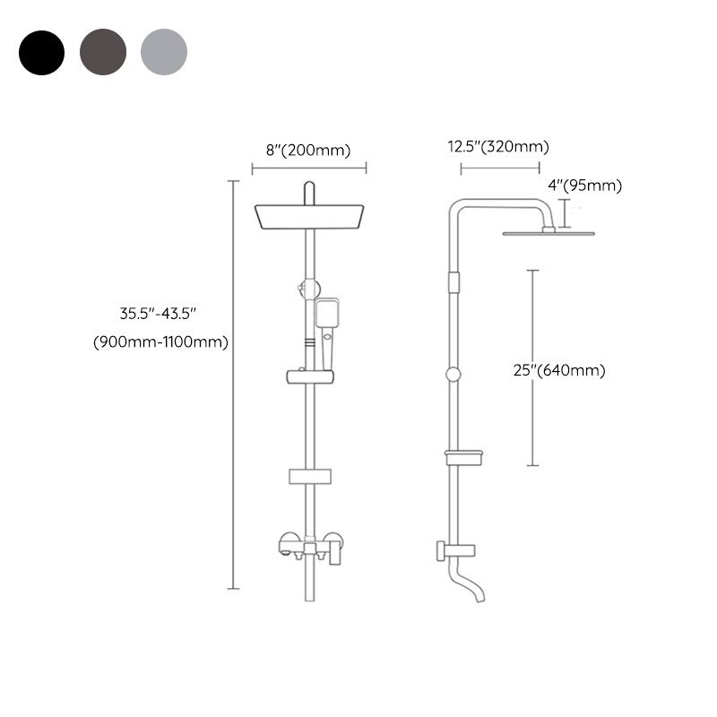 Shower System Wall Mount Adjustable Spray Pattern Shower Arm Shower Set with Shower Hose Clearhalo 'Bathroom Remodel & Bathroom Fixtures' 'Home Improvement' 'home_improvement' 'home_improvement_shower_faucets' 'Shower Faucets & Systems' 'shower_faucets' 'Showers & Bathtubs Plumbing' 'Showers & Bathtubs' 1200x1200_8f49f676-3ba3-4b4c-8bcb-57a7eb79add5