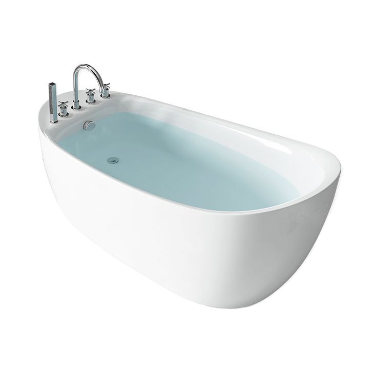 Freestanding Oval Bath Tub Modern Acrylic-Fiberglass Soaking Bathtub Clearhalo 'Bathroom Remodel & Bathroom Fixtures' 'Bathtubs' 'Home Improvement' 'home_improvement' 'home_improvement_bathtubs' 'Showers & Bathtubs' 1200x1200_8f78d5ad-30ad-4574-8bf2-106c8989eaaa