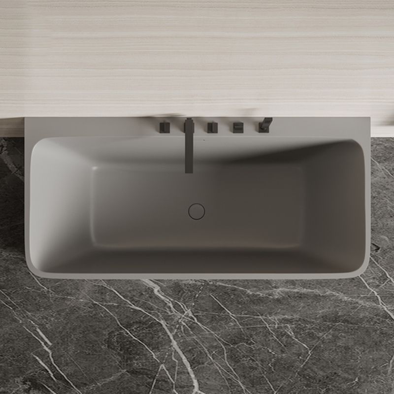 Modern Stone Soaking Bathtub Rectangle Back to Wall Bathtub With Faucet Clearhalo 'Bathroom Remodel & Bathroom Fixtures' 'Bathtubs' 'Home Improvement' 'home_improvement' 'home_improvement_bathtubs' 'Showers & Bathtubs' 1200x1200_8fb86d37-492b-4747-aa8b-3b1fbbfede70