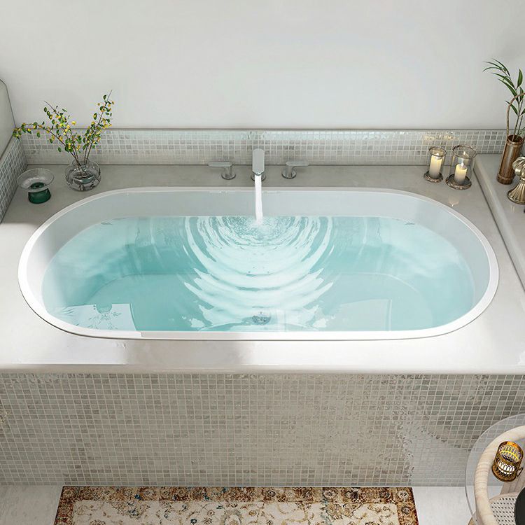 Contemporary Oval Acrylic Bathtub Soaking Drop-in Bathtub with Faucet Clearhalo 'Bathroom Remodel & Bathroom Fixtures' 'Bathtubs' 'Home Improvement' 'home_improvement' 'home_improvement_bathtubs' 'Showers & Bathtubs' 1200x1200_9000b653-e390-486f-a39e-d79cf4567be6