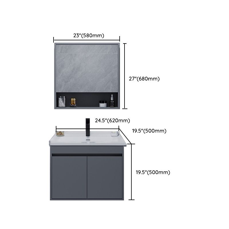 Solid Wood Wall Mount Single-Sink Modern Open Console with Sink Set Clearhalo 'Bathroom Remodel & Bathroom Fixtures' 'Bathroom Vanities' 'bathroom_vanities' 'Home Improvement' 'home_improvement' 'home_improvement_bathroom_vanities' 1200x1200_90226c3c-5a6e-4452-a4f4-1682f6e37168