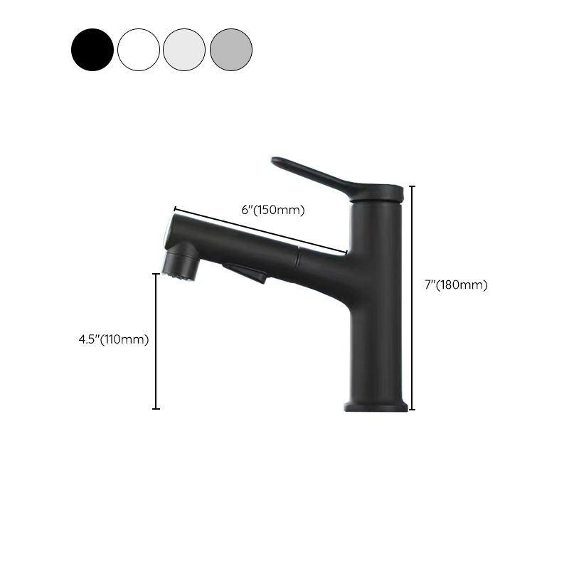 Pull-out Simple Bathroom Sink Faucet 1 Hole Single Handle Faucet Clearhalo 'Bathroom Remodel & Bathroom Fixtures' 'Bathroom Sink Faucets' 'Bathroom Sinks & Faucet Components' 'bathroom_sink_faucets' 'Home Improvement' 'home_improvement' 'home_improvement_bathroom_sink_faucets' 1200x1200_903f7cd6-508f-4523-b9ac-1bf5ebee6d76
