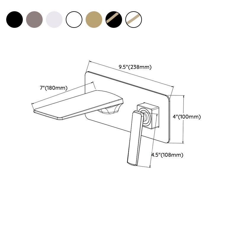 Waterfall Wall Mounted Bathroom Faucet Modern Lavatory Faucet Clearhalo 'bathroom_sink_faucets' 'Conjunta de Baño y Conjunta de Grifo' 'Coronamiento de Baño y Dispositivo de Baño' 'Grifo del lavabo del baño' 'Hogar' 'home_improvement' 'home_improvement_bathroom_sink_faucets' 'Mejoras para el hogar' 1200x1200_904d05cd-b751-4a1e-a733-46f441d54261