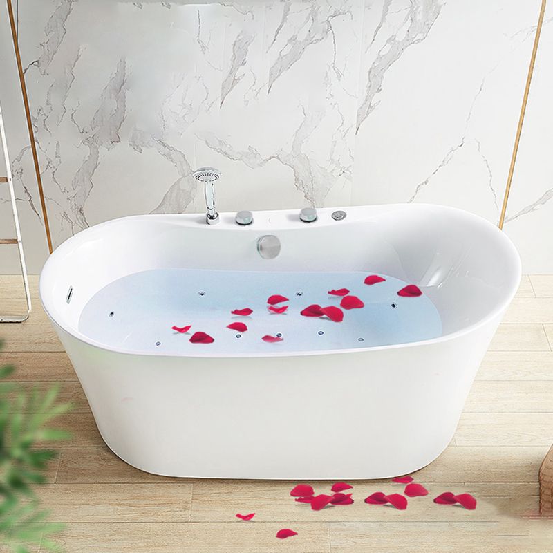 White Acrylic Freestanding Bathtub Oval Modern Handles Included Bath Clearhalo 'Bathroom Remodel & Bathroom Fixtures' 'Bathtubs' 'Home Improvement' 'home_improvement' 'home_improvement_bathtubs' 'Showers & Bathtubs' 1200x1200_906ba7fe-1914-4a52-8419-3d91f6b5a33b