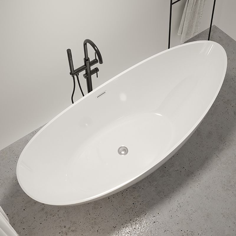 Contemporary White Acrylic Oval Bathtub Soaking Freestanding Tub Clearhalo 'Bathroom Remodel & Bathroom Fixtures' 'Bathtubs' 'Home Improvement' 'home_improvement' 'home_improvement_bathtubs' 'Showers & Bathtubs' 1200x1200_907a0706-1beb-412d-9aaf-fb9c2b727b0b