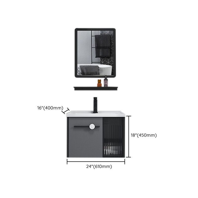 Wall Mount Bath Vanity Set Mirror Grey Rectangle Wood Bathroom Vanity with Single Sink Clearhalo 'Bathroom Remodel & Bathroom Fixtures' 'Bathroom Vanities' 'bathroom_vanities' 'Home Improvement' 'home_improvement' 'home_improvement_bathroom_vanities' 1200x1200_90904e10-5440-4211-9f7f-7a08f3840e9b