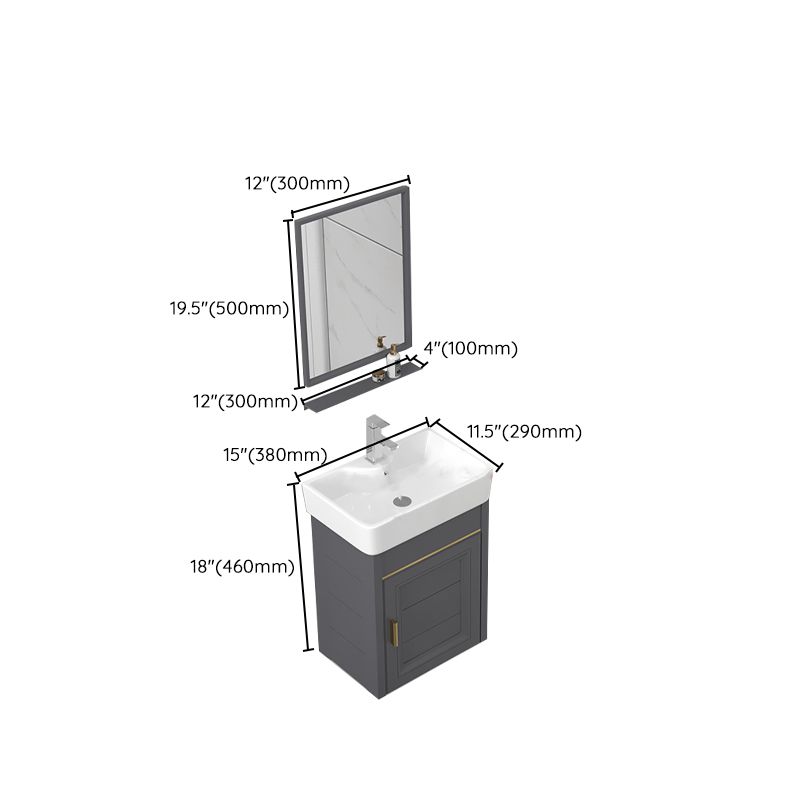 Glam Metal Base Vanity Set Single-Sink Rectangular Wall Mount Vanity Set Clearhalo 'Bathroom Remodel & Bathroom Fixtures' 'Bathroom Vanities' 'bathroom_vanities' 'Home Improvement' 'home_improvement' 'home_improvement_bathroom_vanities' 1200x1200_90992387-a604-4202-ad8e-fad54704e2a0