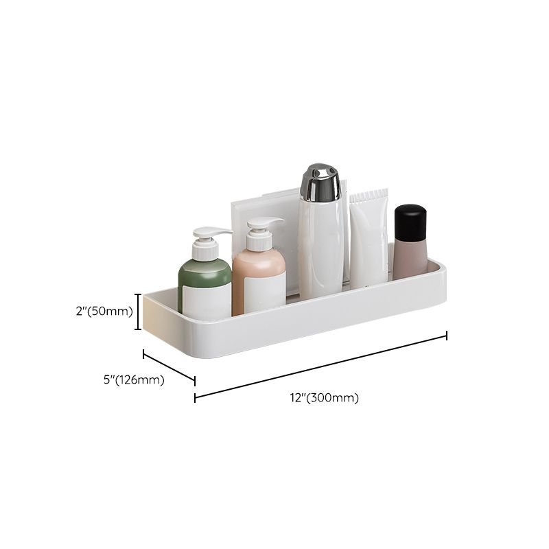 Contemporary Bathroom Accessory Set Metal Bath Shelf in White Clearhalo 'Bathroom Hardware Sets' 'Bathroom Hardware' 'Bathroom Remodel & Bathroom Fixtures' 'bathroom_hardware_sets' 'Home Improvement' 'home_improvement' 'home_improvement_bathroom_hardware_sets' 1200x1200_909d0ae1-1268-4a4b-bd76-5ddb41c327bc