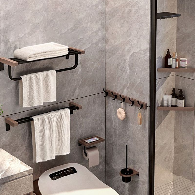 7-Piece Bathroom Accessory Set Metal Bathroom Set with Wood Accents Clearhalo 'Bathroom Hardware Sets' 'Bathroom Hardware' 'Bathroom Remodel & Bathroom Fixtures' 'bathroom_hardware_sets' 'Home Improvement' 'home_improvement' 'home_improvement_bathroom_hardware_sets' 1200x1200_90aa984e-b2f7-455b-84f6-dbecb98372e7