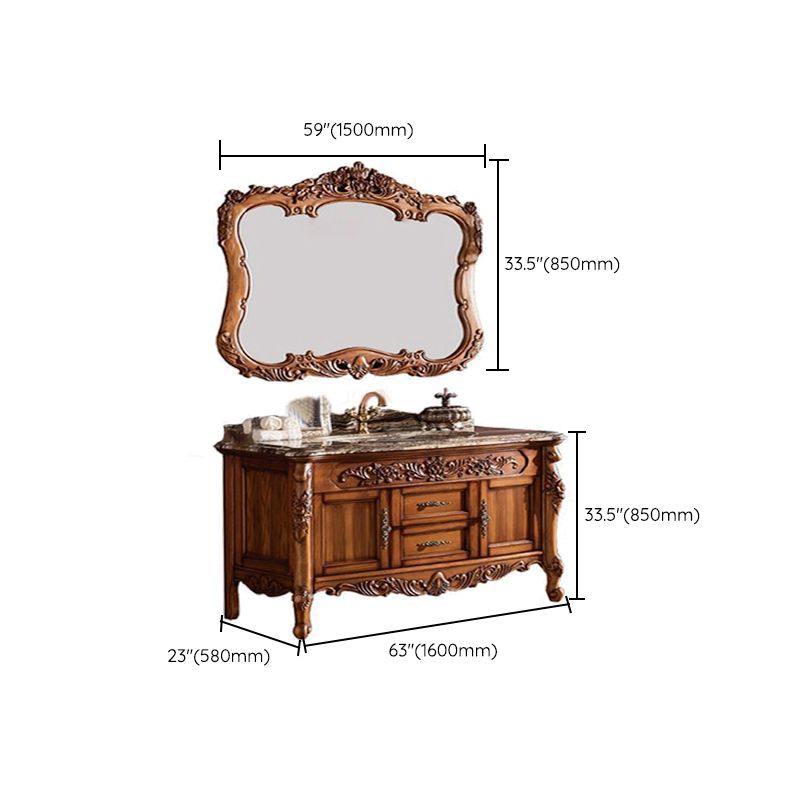 Freestanding Bathroom Vanity Set 2 Doors Single Sink Glam Drawers Vanity with Mirror Clearhalo 'Bathroom Remodel & Bathroom Fixtures' 'Bathroom Vanities' 'bathroom_vanities' 'Home Improvement' 'home_improvement' 'home_improvement_bathroom_vanities' 1200x1200_90c4836c-6a4a-4f5f-b6b7-9af37730a046