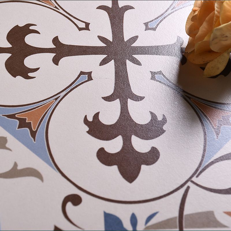 Morocco Square Tile Flower Pattern Singular Tile for Bathroom Clearhalo 'Floor Tiles & Wall Tiles' 'floor_tiles_wall_tiles' 'Flooring 'Home Improvement' 'home_improvement' 'home_improvement_floor_tiles_wall_tiles' Walls and Ceiling' 1200x1200_90f0bc94-e3da-4e9e-a76a-3a8b978271e9