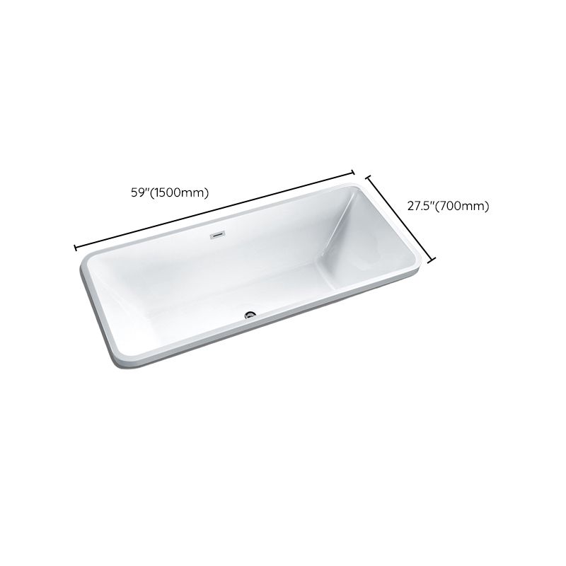 Modern Rectangular Drop-in Bath Tub White Acrylic Tub with Internal Drain Clearhalo 'Bathroom Remodel & Bathroom Fixtures' 'Bathtubs' 'Home Improvement' 'home_improvement' 'home_improvement_bathtubs' 'Showers & Bathtubs' 1200x1200_90f621d0-6dd6-45c6-9e1d-b6b179fa4575