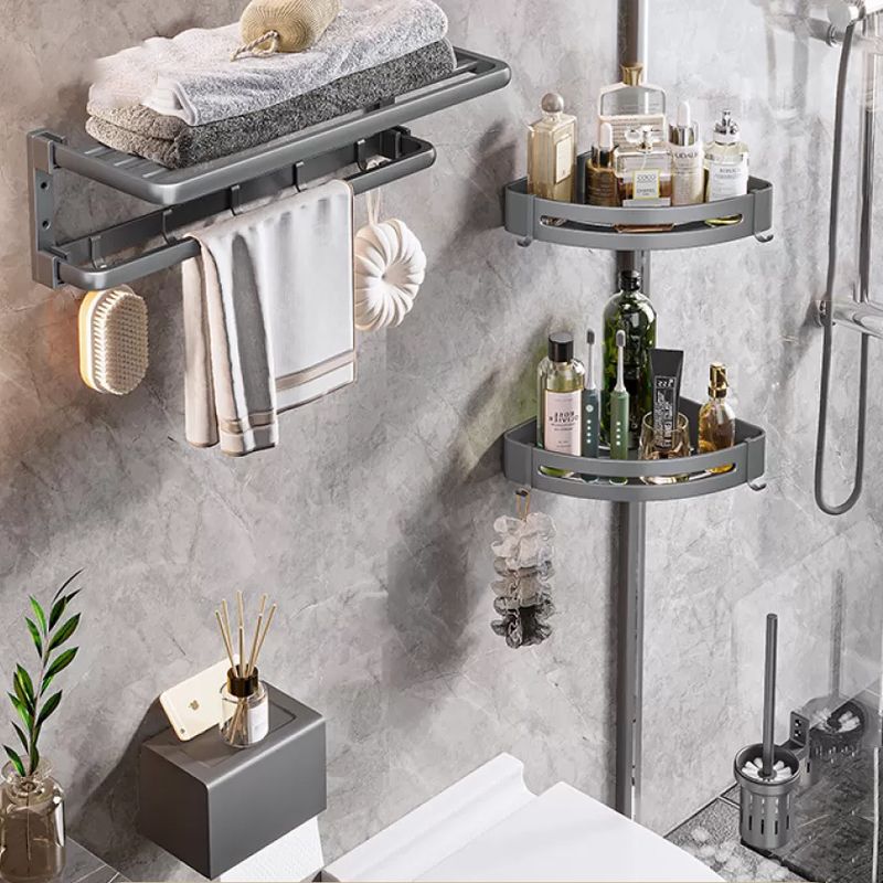 Modern Bathroom Accessories Hardware Set Grey Towel Bar Bath Shelf Bath Hardware Set Clearhalo 'Bathroom Hardware Sets' 'Bathroom Hardware' 'Bathroom Remodel & Bathroom Fixtures' 'bathroom_hardware_sets' 'Home Improvement' 'home_improvement' 'home_improvement_bathroom_hardware_sets' 1200x1200_91331356-9880-4500-81e9-9a488eac7dfe