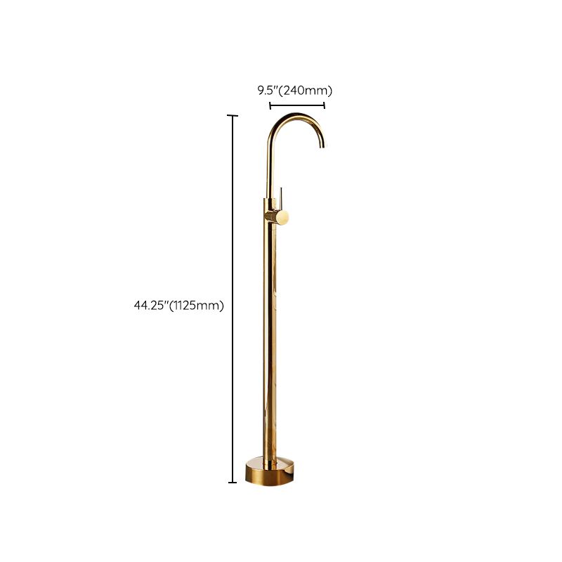 Modern Gold Bath Faucet Trim Floor Mounted High Arc Tub Faucet Clearhalo 'Bathroom Remodel & Bathroom Fixtures' 'Bathtub Faucets' 'bathtub_faucets' 'Home Improvement' 'home_improvement' 'home_improvement_bathtub_faucets' 1200x1200_913d2088-dc7e-450e-9b03-dfe7bb3dc922