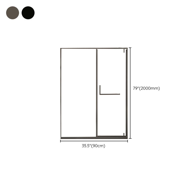 Narrow Edge Full Frame Pivot Shower Door Tempered Glass Shower Door Clearhalo 'Bathroom Remodel & Bathroom Fixtures' 'Home Improvement' 'home_improvement' 'home_improvement_shower_tub_doors' 'Shower and Tub Doors' 'shower_tub_doors' 'Showers & Bathtubs' 1200x1200_914a2fd0-1c00-4924-a85a-4de3fe124aa0