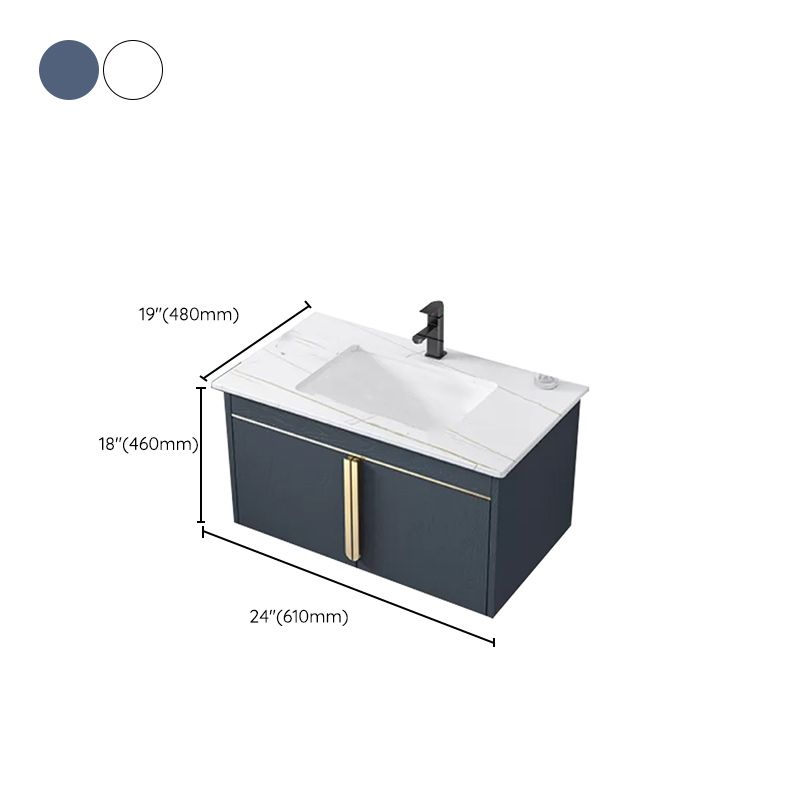 Modern Wall-Mounted Bathroom Sink Vanity Stainless Steel Vanity with Soft Close Door Clearhalo 'Bathroom Remodel & Bathroom Fixtures' 'Bathroom Vanities' 'bathroom_vanities' 'Home Improvement' 'home_improvement' 'home_improvement_bathroom_vanities' 1200x1200_916f3776-b5e1-4035-bce0-13795d814ec5