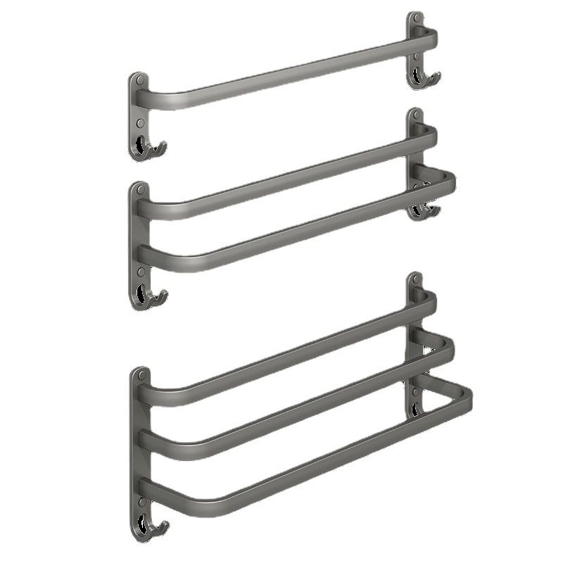 2-Piece Modern Bath Hardware Set in Aluminum Matte Gray Towel Bar Clearhalo 'Bathroom Hardware Sets' 'Bathroom Hardware' 'Bathroom Remodel & Bathroom Fixtures' 'bathroom_hardware_sets' 'Home Improvement' 'home_improvement' 'home_improvement_bathroom_hardware_sets' 1200x1200_91816c1c-6d34-4280-9ae0-8f3ce1cb94a4