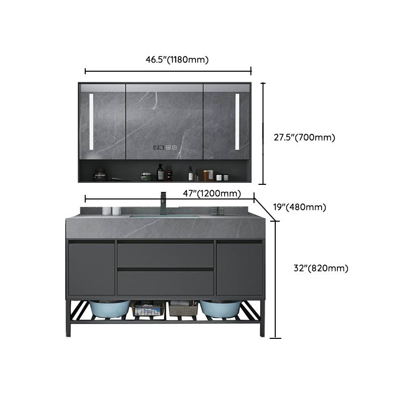 Modern Bathroom Vanity Set Granite Top Standalone Cabinet or Shelving Included Clearhalo 'Bathroom Remodel & Bathroom Fixtures' 'Bathroom Vanities' 'bathroom_vanities' 'Home Improvement' 'home_improvement' 'home_improvement_bathroom_vanities' 1200x1200_918e4bec-9dab-4f18-b814-4cac6689221c