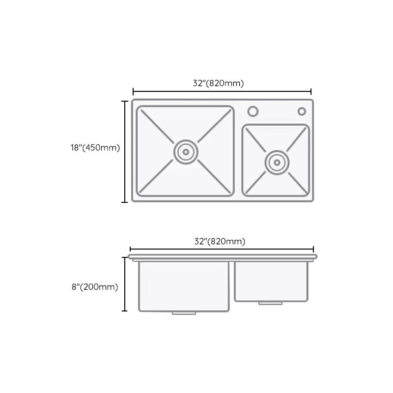 Modern Style Kitchen Sink Drop-In Noise-cancelling Design Kitchen Double Sink Clearhalo 'Home Improvement' 'home_improvement' 'home_improvement_kitchen_sinks' 'Kitchen Remodel & Kitchen Fixtures' 'Kitchen Sinks & Faucet Components' 'Kitchen Sinks' 'kitchen_sinks' 1200x1200_918ea83d-e098-47bb-a140-cd704166f97d