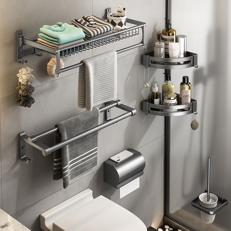 Gray Bathroom Accessory As Individual Or As a Set with Towel Bar/Bath Shelf/Robe Hooks Clearhalo 'Bathroom Hardware Sets' 'Bathroom Hardware' 'Bathroom Remodel & Bathroom Fixtures' 'bathroom_hardware_sets' 'Home Improvement' 'home_improvement' 'home_improvement_bathroom_hardware_sets' 1200x1200_91930a63-1e56-49ca-b1ea-628dc0e292ad