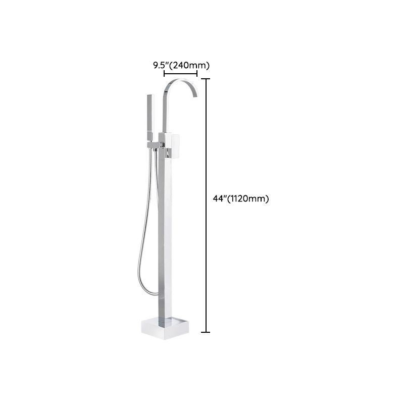 Floor Mounted Freestanding Tub Filler Metal High Arc Freestanding Bathtub Faucet Clearhalo 'Bathroom Remodel & Bathroom Fixtures' 'Bathtub Faucets' 'bathtub_faucets' 'Home Improvement' 'home_improvement' 'home_improvement_bathtub_faucets' 1200x1200_919565fc-9209-4140-89e1-dc8885226717