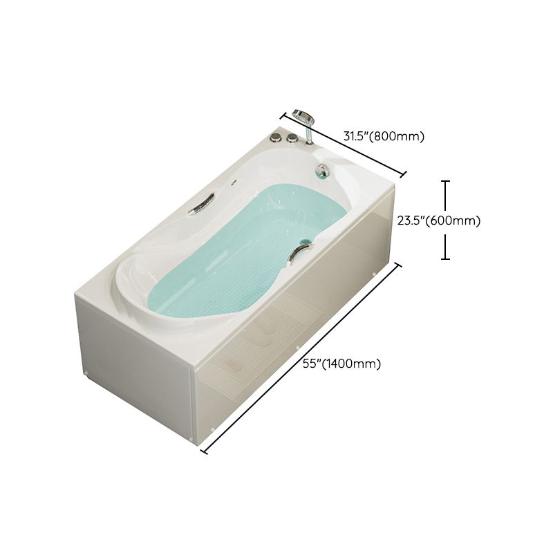 Freestanding Acrylic Bathtub Soaking White Square Modern Back to Wall Bathtub Clearhalo 'Bathroom Remodel & Bathroom Fixtures' 'Bathtubs' 'Home Improvement' 'home_improvement' 'home_improvement_bathtubs' 'Showers & Bathtubs' 1200x1200_91c316c8-3d70-4e99-8b30-78572342cc76