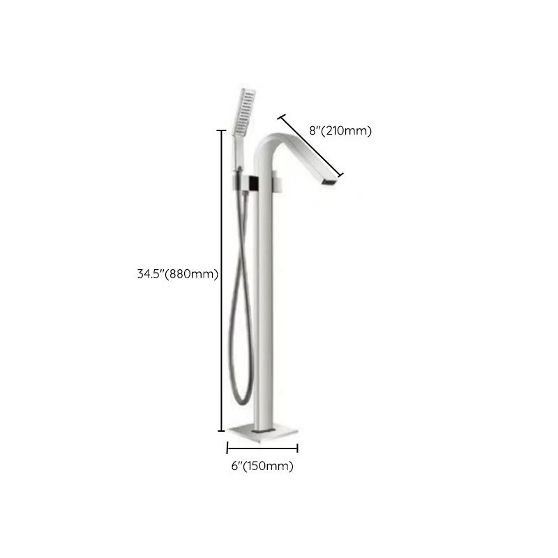 Floor Mounted Metal Freestanding Tub Filler 1 Handle Freestanding Bathtub Faucet Clearhalo 'Bathroom Remodel & Bathroom Fixtures' 'Bathtub Faucets' 'bathtub_faucets' 'Home Improvement' 'home_improvement' 'home_improvement_bathtub_faucets' 1200x1200_91c985fe-3fad-4d96-84a7-0a2ae1632905